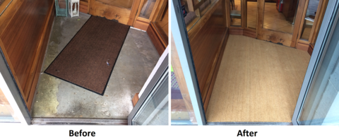 Natural Coir Matting Installed - Treat Cafe Claregalway