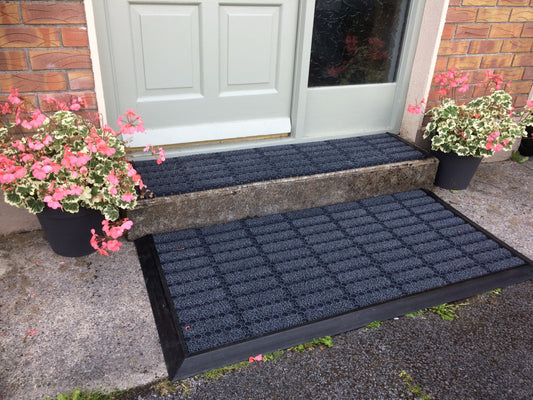 Outdoor modular scrapper mats