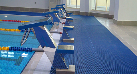 Self-draining barefoot matting designed for wet areas with high traffic