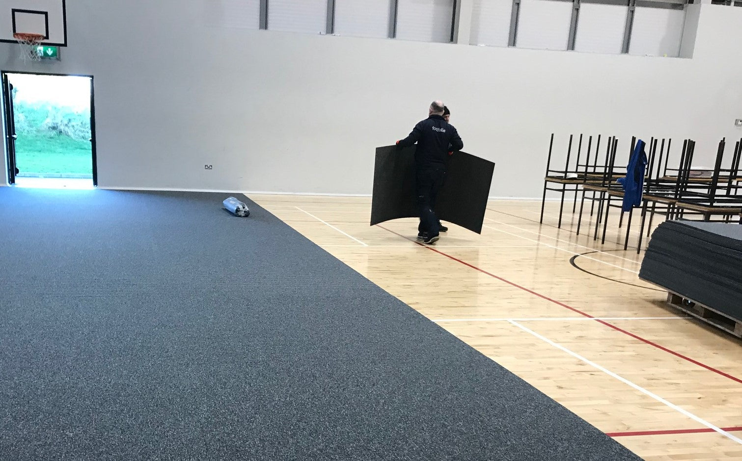 Footfall, Protective Gym Covering Tiles, Gym Flooring